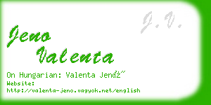jeno valenta business card